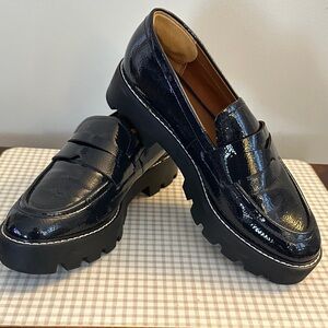 Franco Sarto NAVY Patent Leather Loafers